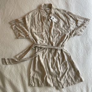 NWT Abercrombie belted linen button up dress